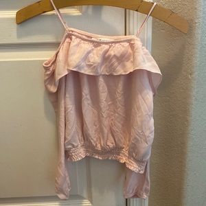 h&m baby pink long sleeve blouse